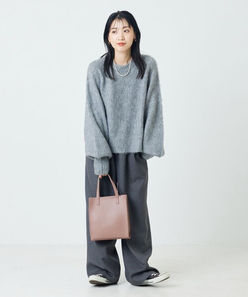 FREAK'S STORE（フリークスストア）の「限定展開　カラー シャギーニット ショートプルオーバー（ニット/セーター・レディース・ナチュラル/グレー/ブラック/ブラウン/コーラルピンク/イエロー/グリーン/ブルー・ﾌﾘ-）」の13枚目の写真