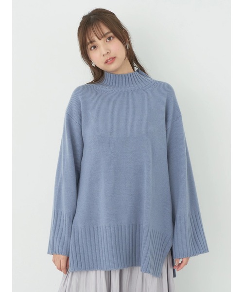 earth music&ecology(アースミュージックアンドエコロジー)の「アンチピリングリブハイネックチュニック(チュニック・レディース・ブルー/ブラック/グレイッシュベージュ/アイボリー・FREE)」の11枚目の写真