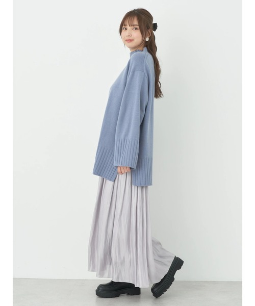 earth music&ecology(アースミュージックアンドエコロジー)の「アンチピリングリブハイネックチュニック(チュニック・レディース・ブルー/ブラック/グレイッシュベージュ/アイボリー・FREE)」の13枚目の写真