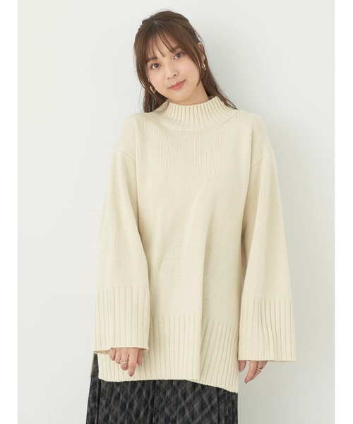 earth music&ecology(アースミュージックアンドエコロジー)の「アンチピリングリブハイネックチュニック(チュニック・レディース・ブルー/ブラック/グレイッシュベージュ/アイボリー・FREE)」の15枚目の写真