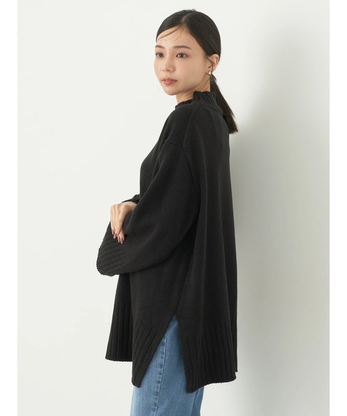 earth music&ecology(アースミュージックアンドエコロジー)の「アンチピリングリブハイネックチュニック(チュニック・レディース・ブルー/ブラック/グレイッシュベージュ/アイボリー・FREE)」の20枚目の写真
