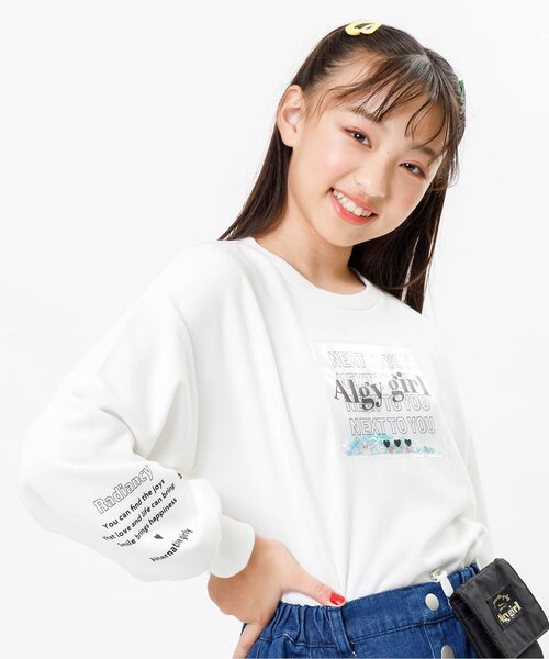 algy(アルジー)の「PVCパッチフレーク入りトレーナー(スウェット・キッズ・オフホワイト/ブラック/サックスブルー・X-SMALL/SMALL/XX-SMALL/MEDIUM)」の2枚目の写真