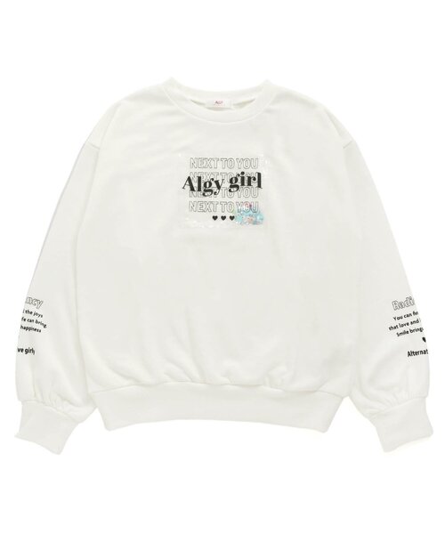 algy(アルジー)の「PVCパッチフレーク入りトレーナー(スウェット・キッズ・オフホワイト/ブラック/サックスブルー・X-SMALL/SMALL/XX-SMALL/MEDIUM)」の6枚目の写真