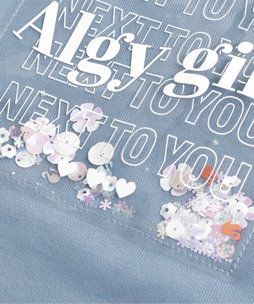 algy(アルジー)の「PVCパッチフレーク入りトレーナー(スウェット・キッズ・オフホワイト/ブラック/サックスブルー・X-SMALL/SMALL/XX-SMALL/MEDIUM)」の14枚目の写真