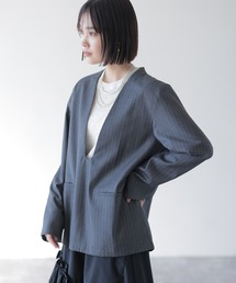 奏 HERENCIA ヘレンチア ドルマン コットン　ジャケット HERENCIA（ヘレンチア）｜ノーカラージャケット一覧 - WEAR