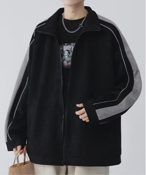 Burner（バーナー）の「【OKUOKU　0909】オーバーシルエット　トラックジャケット oku-tops-731053094789-59 U（ジャージ・メンズ・アイボリー/グレー/ブラック・XX-LARGE/L/X-LARGE）」の2枚目の写真