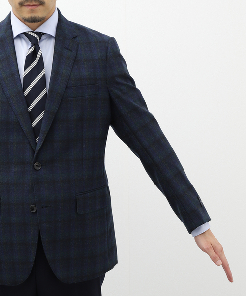 B.C STOCK（ベーセーストック）の「REDA タータンチェックジャケット（テーラードジャケット・メンズ・ネイビー・MEDIUM/LARGE）」の8枚目の写真