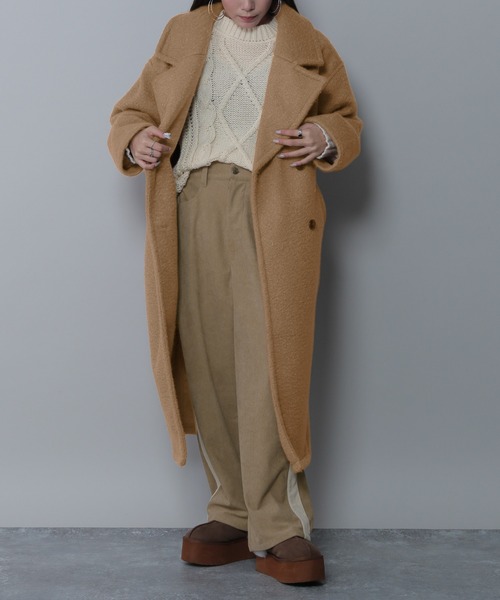 FOREVER 21（フォーエバー トゥエンティーワン）の「【2023AW】プードルブークレコート（チェスターコート・レディース・ブラウン/アイボリー/ブラック・FREE）」の12枚目の写真