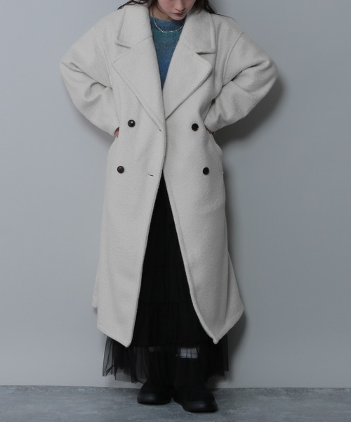 FOREVER 21（フォーエバー トゥエンティーワン）の「【2023AW】プードルブークレコート（チェスターコート・レディース・ブラウン/アイボリー/ブラック・FREE）」の6枚目の写真