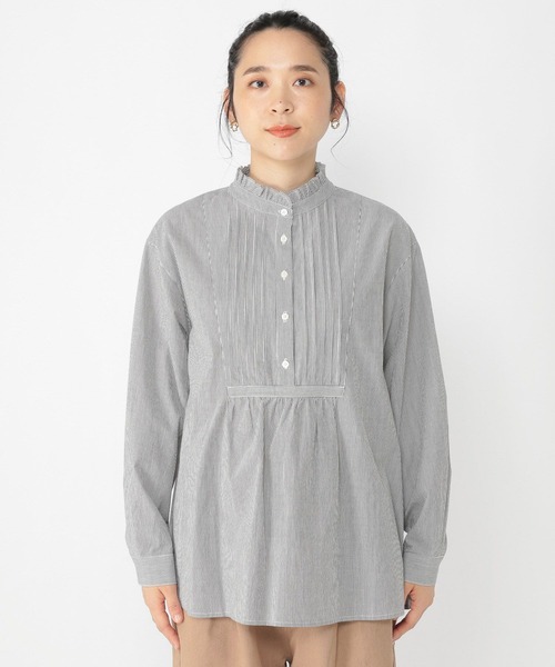 studio CLIP（スタディオクリップ）の「スタンドカラーピンタックブラウス（シャツ/ブラウス・レディース・ベージュ/アイボリー/その他1・LARGE/MEDIUM）」の16枚目の写真