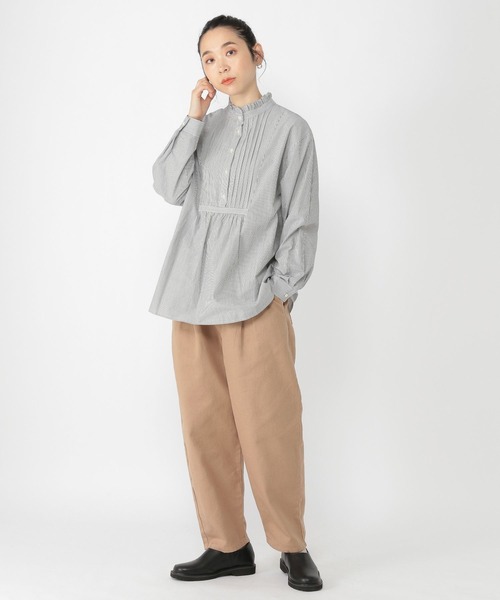 studio CLIP（スタディオクリップ）の「スタンドカラーピンタックブラウス（シャツ/ブラウス・レディース・ベージュ/アイボリー/その他1・LARGE/MEDIUM）」の8枚目の写真