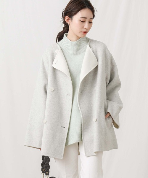 セール】リバー配色クルーAラインコート（その他アウター）｜Gready