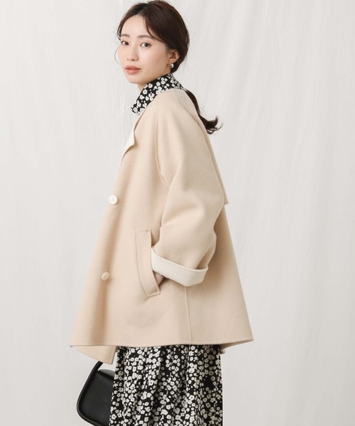 セール】リバー配色クルーAラインコート（その他アウター）｜Gready