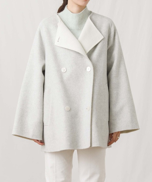 セール】リバー配色クルーAラインコート（その他アウター）｜Gready