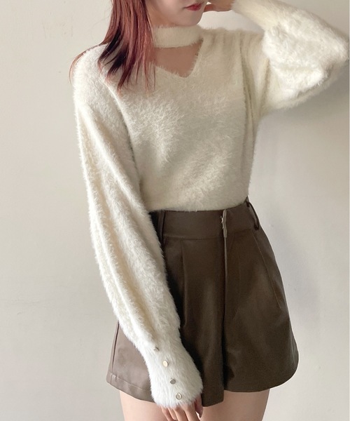 one way（ワンウェイ）の「2WAYシャギーチョーカーニット（ニット/セーター・レディース・ホワイト/グレー/ピンク/ブルー・FREE）」の20枚目の写真