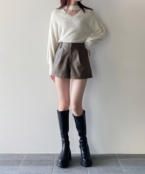 one way（ワンウェイ）の「2WAYシャギーチョーカーニット（ニット/セーター・レディース・ホワイト/グレー/ピンク/ブルー・FREE）」の12枚目の写真