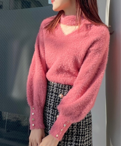 one way（ワンウェイ）の「2WAYシャギーチョーカーニット（ニット/セーター・レディース・ホワイト/グレー/ピンク/ブルー・FREE）」の19枚目の写真