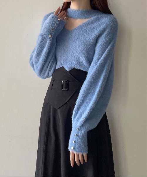 one way（ワンウェイ）の「2WAYシャギーチョーカーニット（ニット/セーター・レディース・ホワイト/グレー/ピンク/ブルー・FREE）」の13枚目の写真