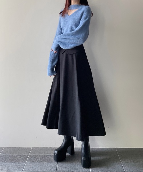 one way（ワンウェイ）の「2WAYシャギーチョーカーニット（ニット/セーター・レディース・ホワイト/グレー/ピンク/ブルー・FREE）」の9枚目の写真