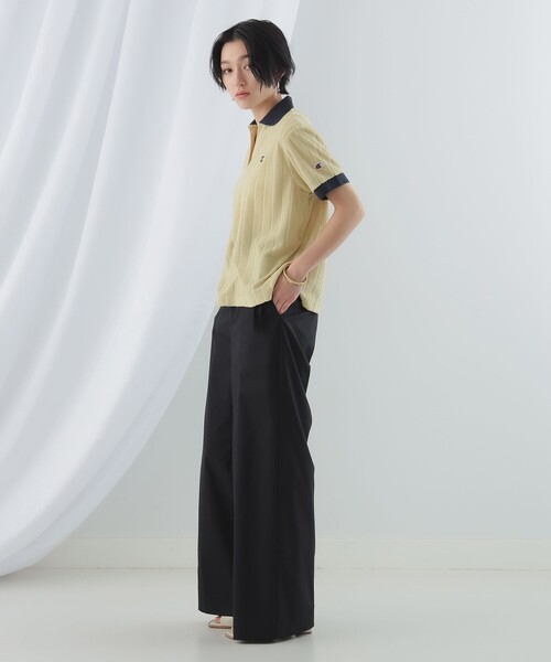 Ray BEAMS（レイビームス）の「Champion × Ray BEAMS / 別注 スキッパー ポロシャツ（ポロシャツ・レディース・ベージュ/ネイビー/オレンジ/グリーン・MEDIUM）」の16枚目の写真