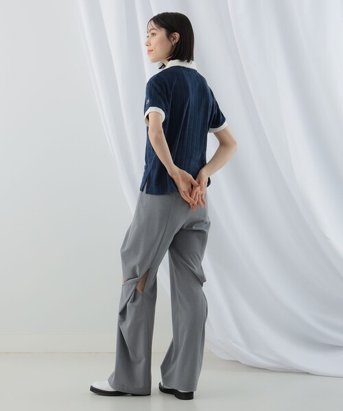 Ray BEAMS（レイビームス）の「Champion × Ray BEAMS / 別注 スキッパー ポロシャツ（ポロシャツ・レディース・ベージュ/ネイビー/オレンジ/グリーン・MEDIUM）」の9枚目の写真