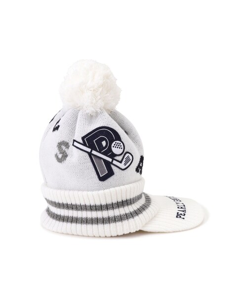 PEARLY GATES】カレッジワッペンつば付きニット帽 (UNISEX) ＜カレッジ