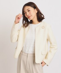 ◆ハレの日に頼れる端正パイピングツイードジャケット