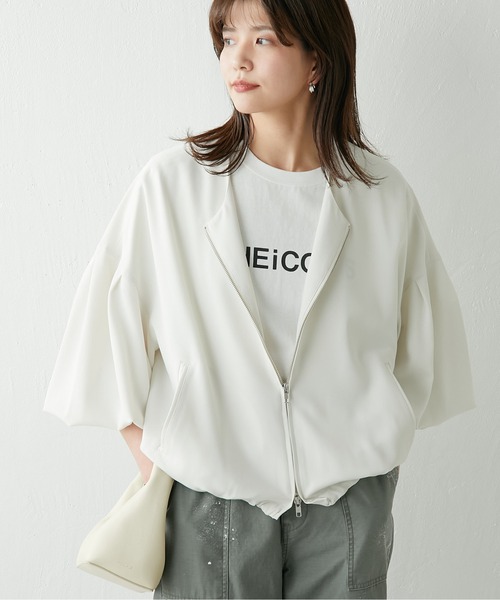 GALLARDAGALANTE（ガリャルダガランテ）の「バレルスリーブブルゾン（ブルゾン・レディース・ブラック/オフホワイト・FREE）」の2枚目の写真