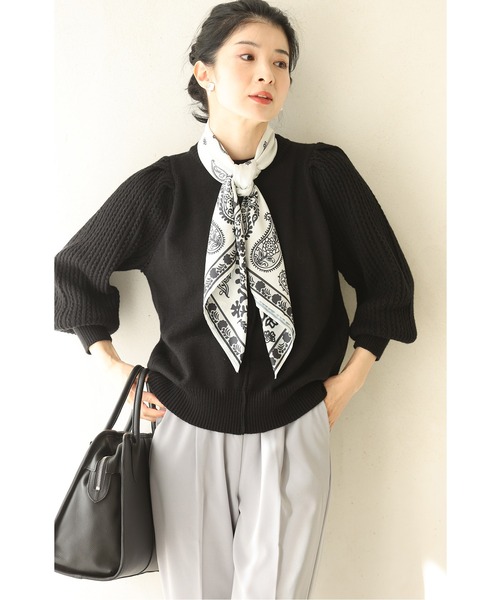 cawaii(カワイイ)の「内パフ錯視 華奢見せニットトップス(ニット/セーター・レディース・イエロー/ブルー/アイボリー/ブラック・FREE)」の9枚目の写真