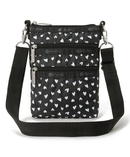 LeSportsac（レスポートサック）の「3 ZIP CROSSBODY ブラックハーツ 