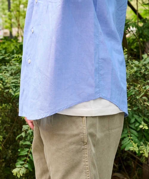 UNIVERSAL OVERALL（ユニバーサルオーバーオール）の「【UNIVERSAL OVERALL】別注 ワンポイント刺繍 半袖シャンブレーシャツ（シャツ/ブラウス・メンズ・インディゴブルー/サックスブルー/チャコールグレー・MEDIUM/LARGE/X-LARGE）」の14枚目の写真