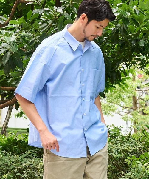 UNIVERSAL OVERALL（ユニバーサルオーバーオール）の「【UNIVERSAL OVERALL】別注 ワンポイント刺繍 半袖シャンブレーシャツ（シャツ/ブラウス・メンズ・インディゴブルー/サックスブルー/チャコールグレー・MEDIUM/LARGE/X-LARGE）」の18枚目の写真