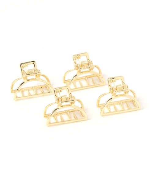 GLOBAL WORK Smile Seed Store(グローバルワーク スマイルシードストア)の「セットクリップ4P/995634(バレッタ/ヘアクリップ・レディース・イエロー系その他2/ライトグレー・FREE)」の1枚目の写真
