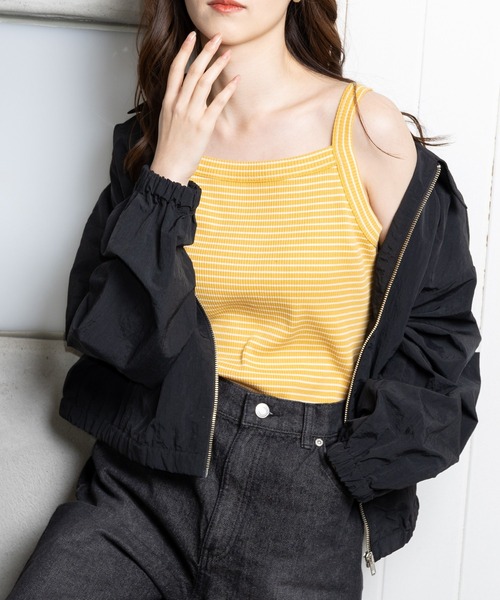 Honeys（ハニーズ）の「テレコキャミソール（キャミソール・レディース・レッド/ホワイト/ブルー/イエロー系その他/ブラック/ホワイト系その他/スミクロ/ブラウン・S/L/M）」の7枚目の写真