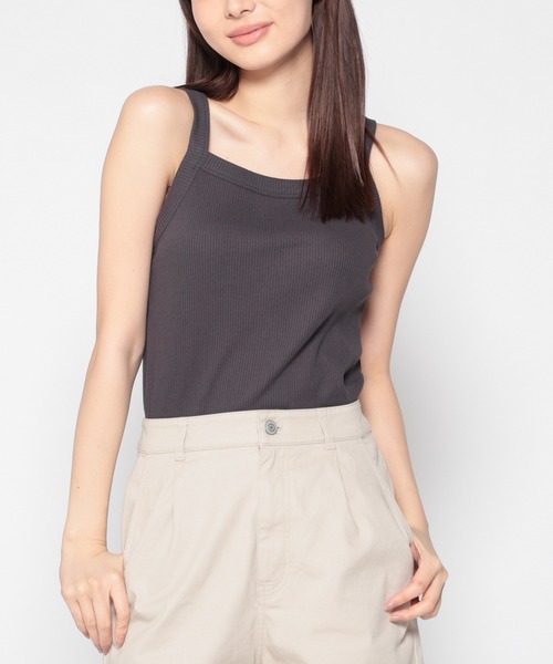 Honeys（ハニーズ）の「テレコキャミソール（キャミソール・レディース・レッド/ホワイト/ブルー/イエロー系その他/ブラック/ホワイト系その他/スミクロ/ブラウン・S/L/M）」の4枚目の写真