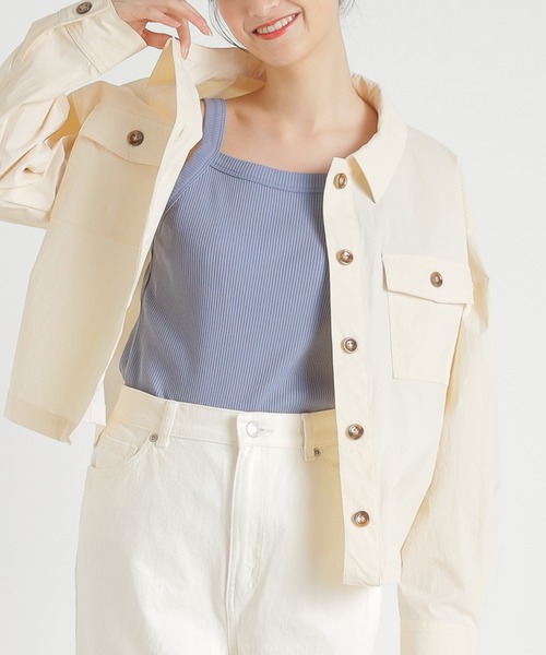 Honeys（ハニーズ）の「テレコキャミソール（キャミソール・レディース・レッド/ホワイト/ブルー/イエロー系その他/ブラック/ホワイト系その他/スミクロ/ブラウン・S/L/M）」の6枚目の写真