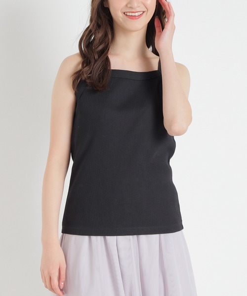 Honeys（ハニーズ）の「テレコキャミソール（キャミソール・レディース・レッド/ホワイト/ブルー/イエロー系その他/ブラック/ホワイト系その他/スミクロ/ブラウン・S/L/M）」の3枚目の写真