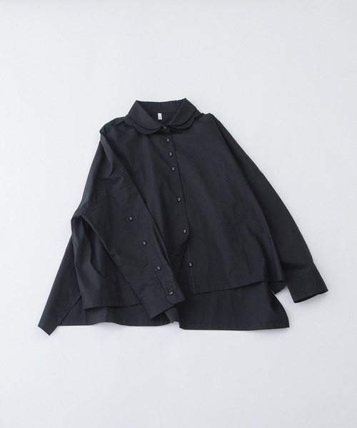 nop de nod(ノップドゥノッド)の「Ciel ペタルカラーコットンシャツ(シャツ/ブラウス・レディース・スミクロ/ブラック/オフホワイト・3)」の10枚目の写真