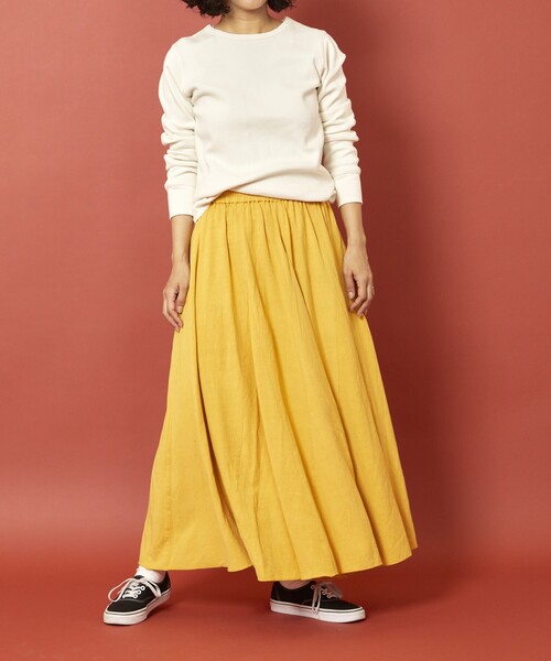 Freada（フリーダ）の「Freada/フリーダ フレアマーメイドスカート（スカート・レディース・イエロー/ホワイト・ONE SIZE）」の6枚目の写真