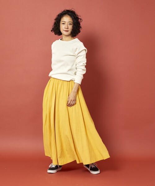 Freada（フリーダ）の「Freada/フリーダ フレアマーメイドスカート（スカート・レディース・イエロー/ホワイト・ONE SIZE）」の5枚目の写真