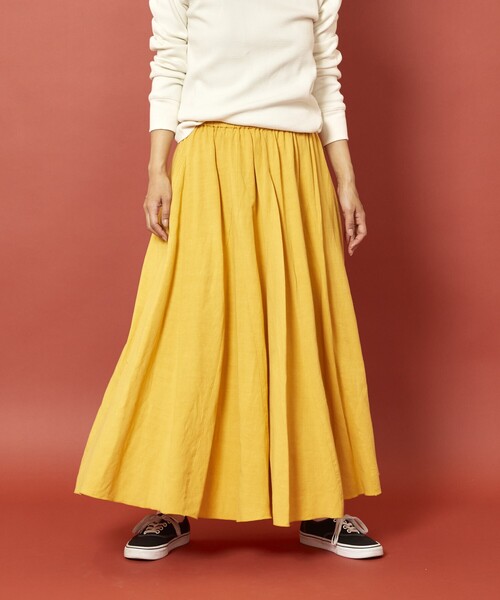 Freada（フリーダ）の「Freada/フリーダ フレアマーメイドスカート（スカート・レディース・イエロー/ホワイト・ONE SIZE）」の9枚目の写真