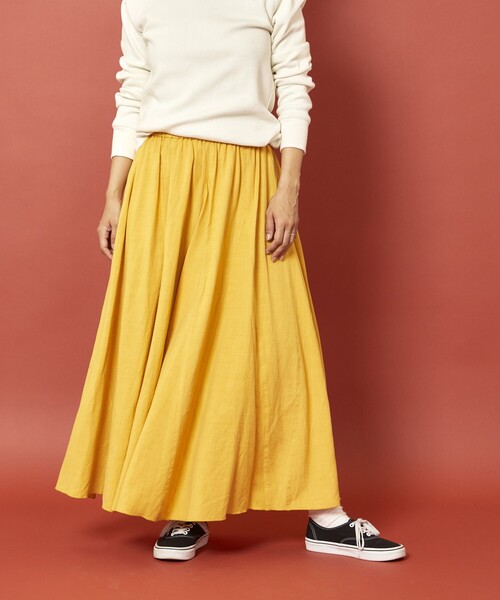 Freada（フリーダ）の「Freada/フリーダ フレアマーメイドスカート（スカート・レディース・イエロー/ホワイト・ONE SIZE）」の10枚目の写真