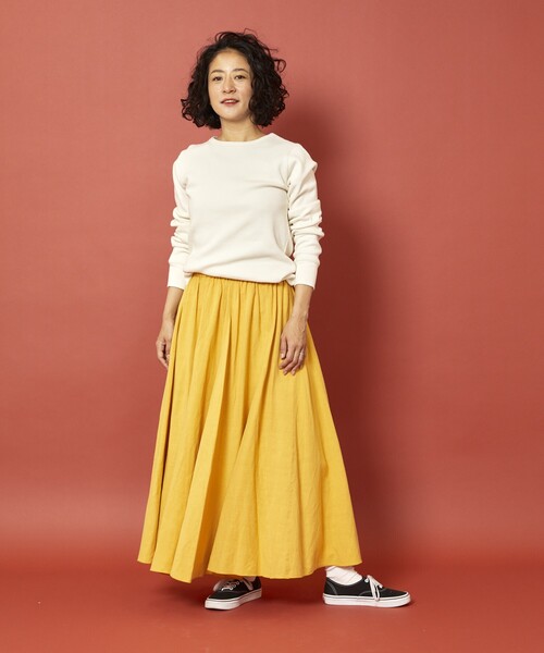 Freada（フリーダ）の「Freada/フリーダ フレアマーメイドスカート（スカート・レディース・イエロー/ホワイト・ONE SIZE）」の14枚目の写真
