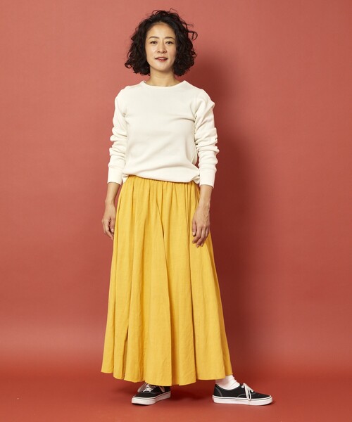 Freada（フリーダ）の「Freada/フリーダ フレアマーメイドスカート（スカート・レディース・イエロー/ホワイト・ONE SIZE）」の12枚目の写真