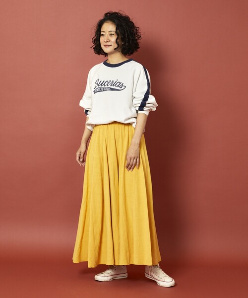 Freada（フリーダ）の「Freada/フリーダ フレアマーメイドスカート（スカート・レディース・イエロー/ホワイト・ONE SIZE）」の13枚目の写真