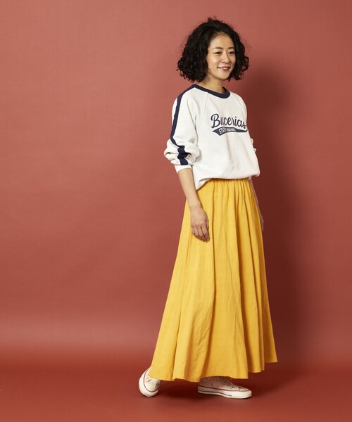 Freada（フリーダ）の「Freada/フリーダ フレアマーメイドスカート（スカート・レディース・イエロー/ホワイト・ONE SIZE）」の18枚目の写真