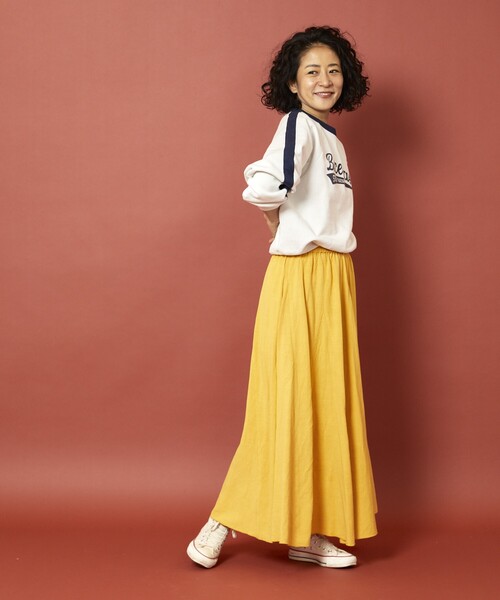 Freada（フリーダ）の「Freada/フリーダ フレアマーメイドスカート（スカート・レディース・イエロー/ホワイト・ONE SIZE）」の19枚目の写真