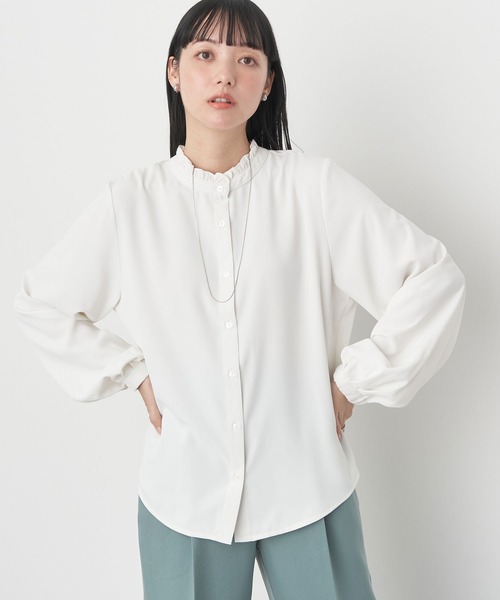 earth music&ecology（アースミュージックアンドエコロジー）の「2wayフリルブラウス（シャツ/ブラウス・レディース・ライトピンク/オフホワイト/ミント/ドット・FREE）」の2枚目の写真