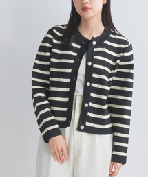 PICCIN PERLA | パール付きボーダーカーディガン(カーディガン/ボレロ)