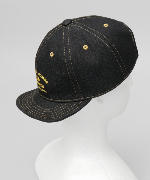 セール】ステッチ デニム ロゴ刺繍 アンパイアキャップ（キャップ